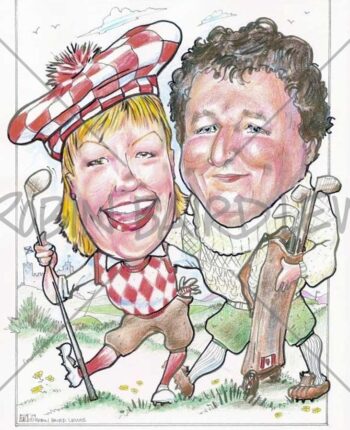 Golf Duo Caricature