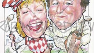 Golf Duo Caricature